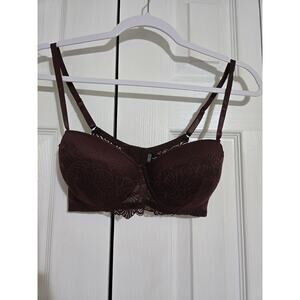International intimates 34C women's lace brown push up bra